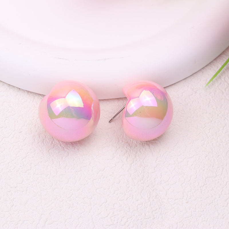 Wholesale 2pairs/pack Colorful Beanie Acrylic Earrings